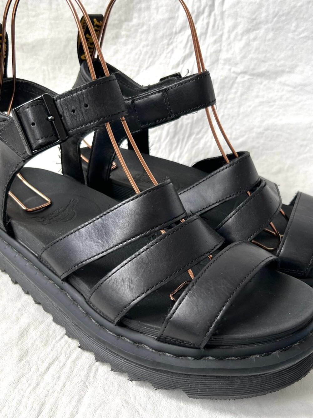 Dr Martens sandals Blaire US womens 8 black leather buckle chunky doc platform